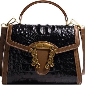 Top handle Satchel bags Shoulder Crossbody Purse Retro Crocodile Hobo Handbag Cl
